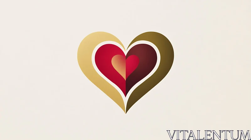 Nested Hearts Geometric Composition
