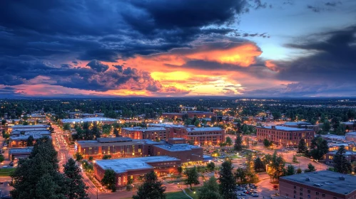 City at Dusk: Sunset Over the Metropolis