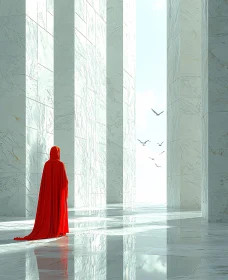 Figure in Red Cloak, Marble Hall