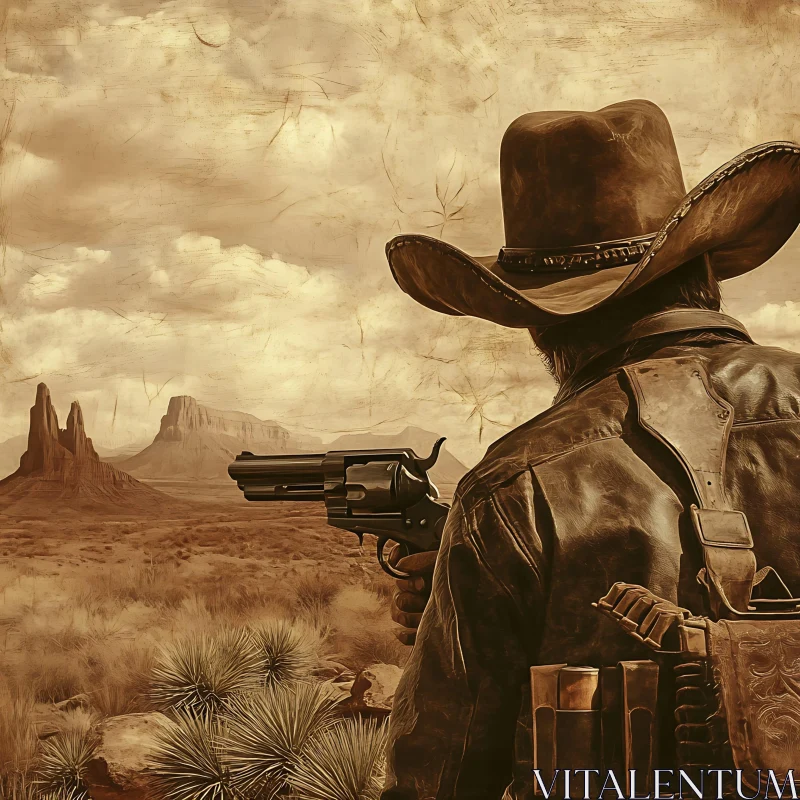 Western Cowboy with Revolver