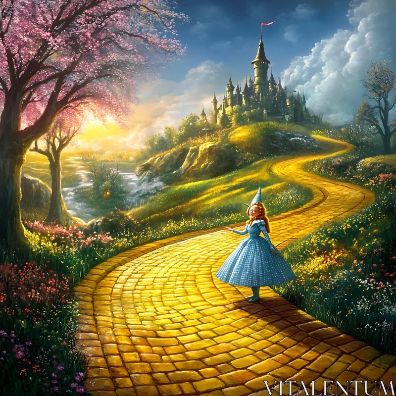 Fantasy Castle and Wizard Landscape