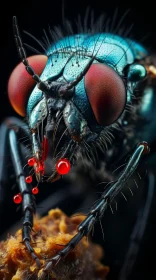 Intricate Insect Imagery: Red-eyed Fly in Precisionist Art