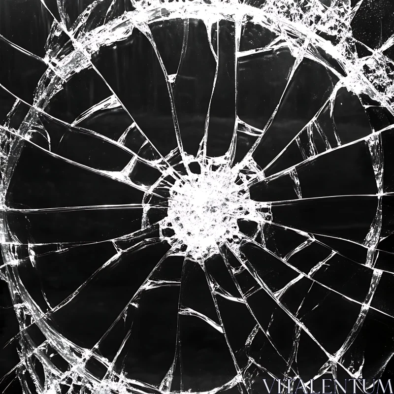 Fractured Glass on Black Background