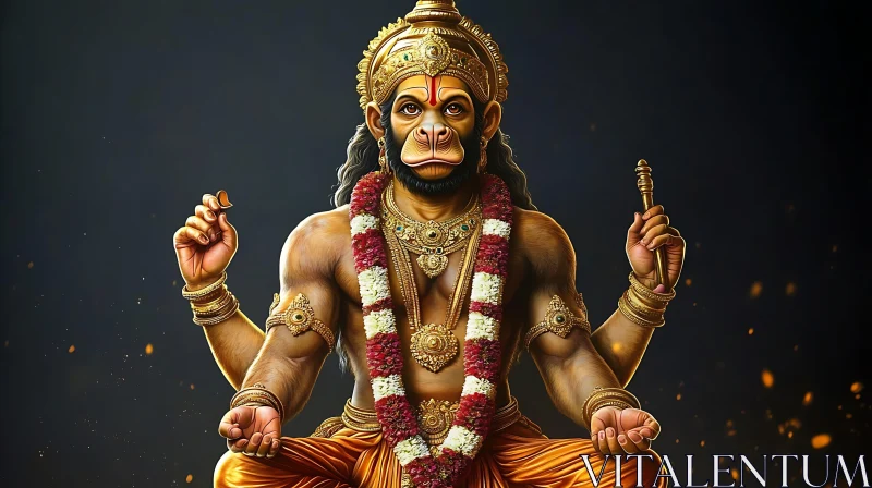 Ornate Monkey God Illustration