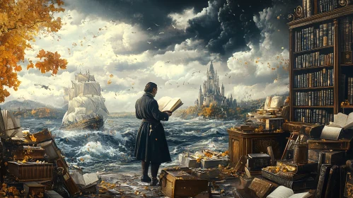 Reader's Retreat by the Tempestuous Shore