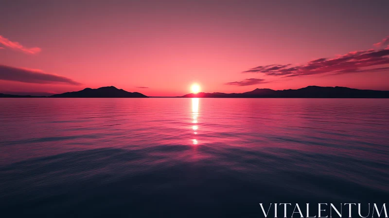 Peaceful Sunset Water Reflection