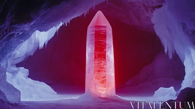 Crystal in Frozen Cave