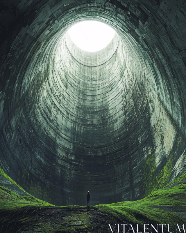 Subterranean Echoes: A Solitary Figure