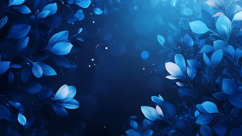 Botanical Blue Leaf Composition