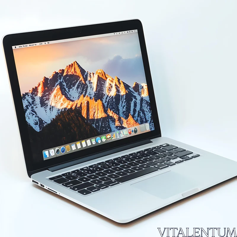 Laptop Displaying Mountain View