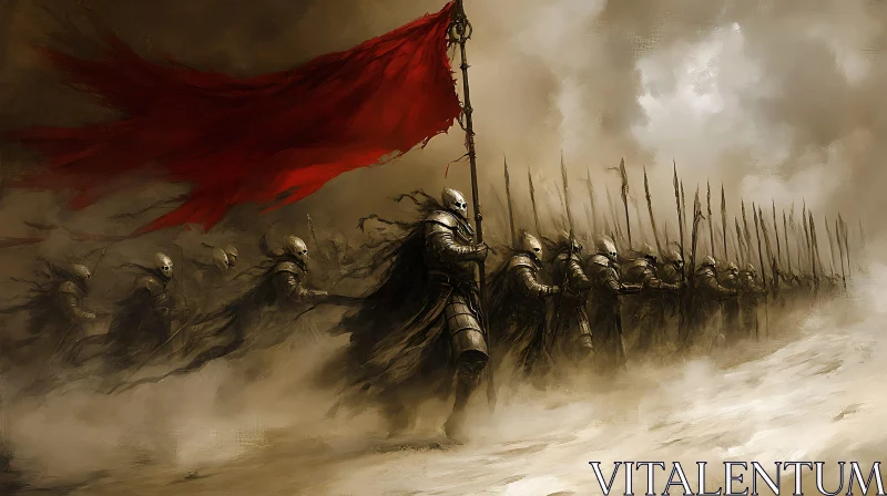 Undead Warriors with Red Banner