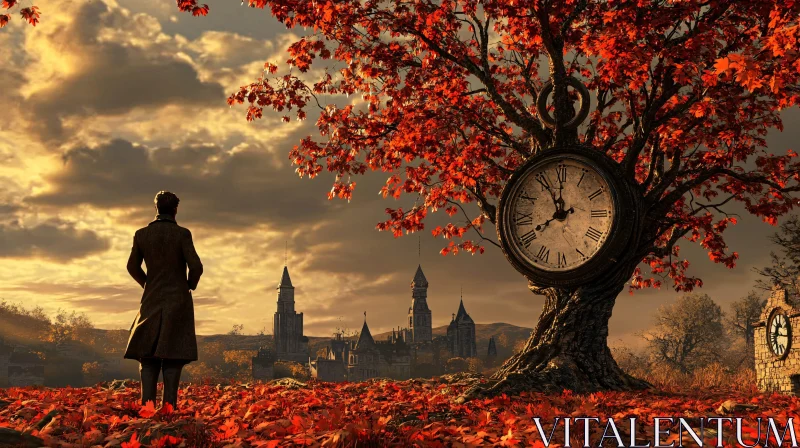 Timeless Contemplation Amidst Autumn's Splendor