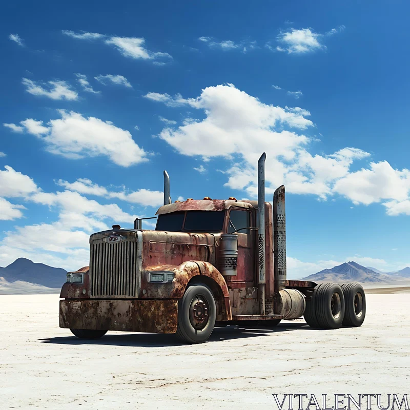 Rusty Truck Under the Blue Sky