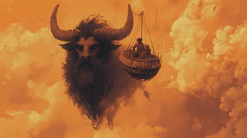 Fantasy Bull Airship Adventure