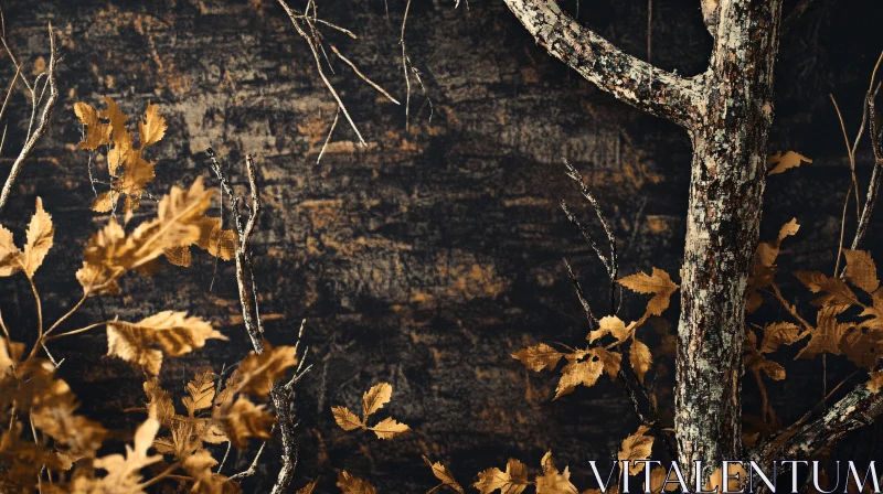 Golden Autumn Leaves On Tree