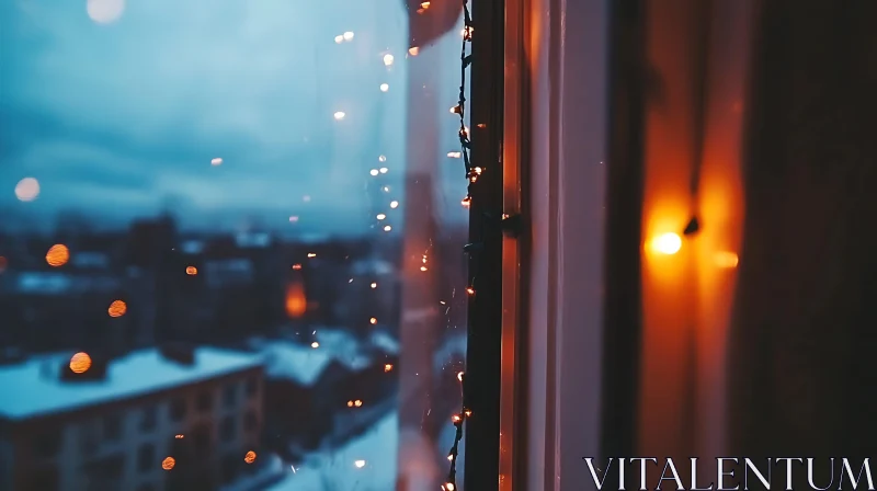 City Lights Through Window