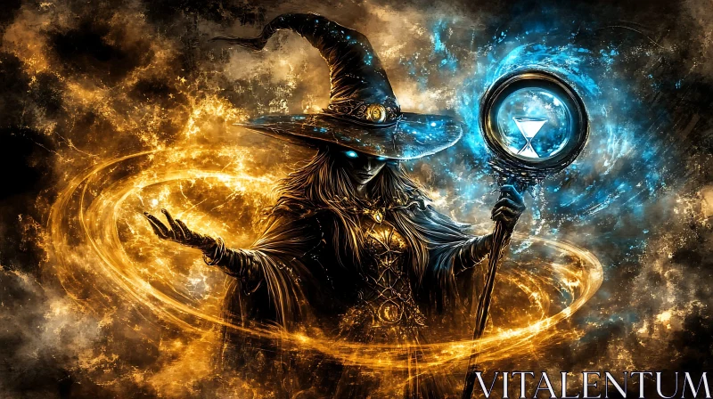 Sorceress with Hourglass Staff Artwork