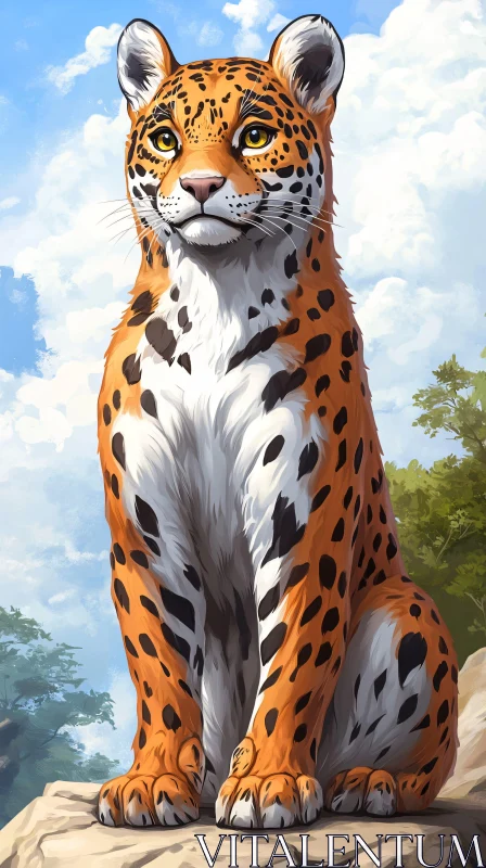Graceful Leopard on Rocks