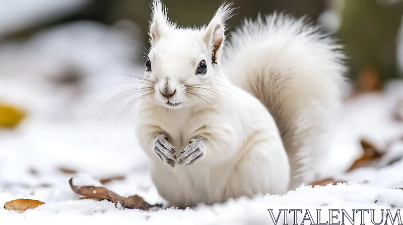 Snowy Squirrel Portrait