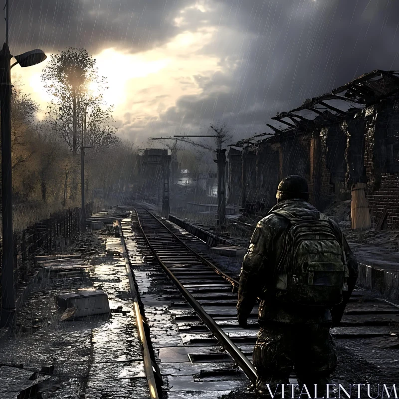 Desolate Railroad: A Post-Apocalyptic Vision