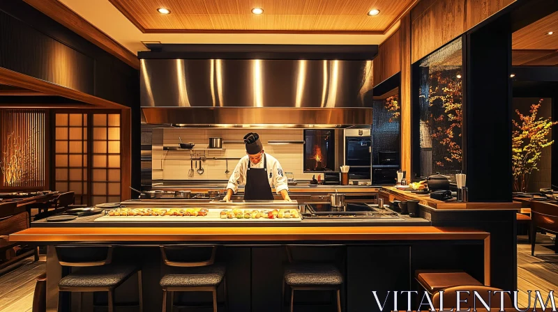 Contemporary Culinary Space in a Restaurant