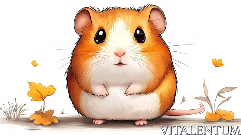 Endearing Hamster Art in a Playful Scene