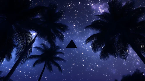 Tropical Night Sky Silhouette
