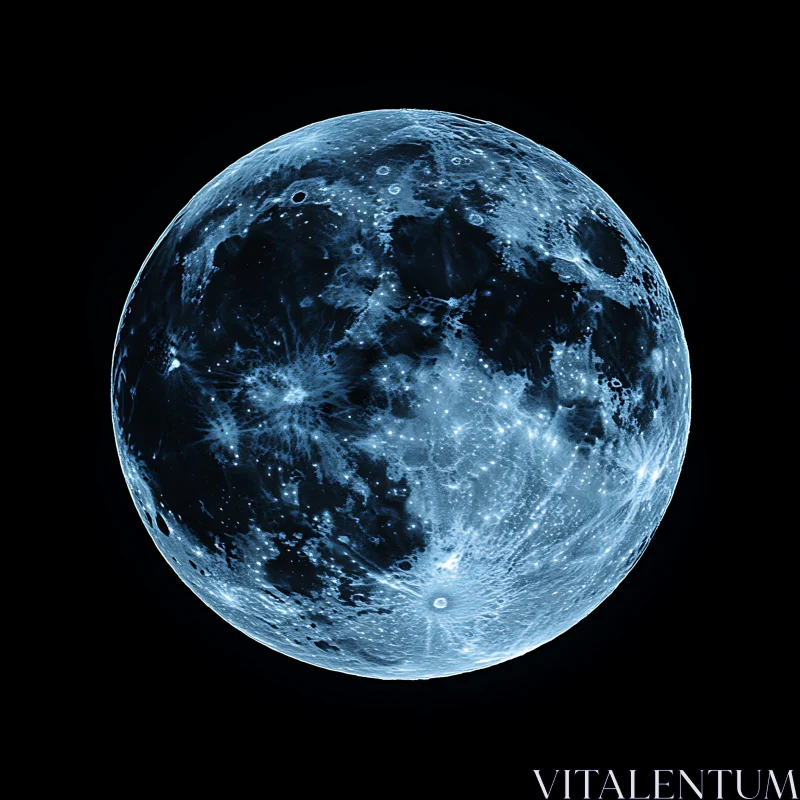 Ethereal Blue Moon in Deep Space