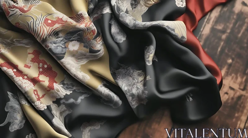 Silk Fabric with Japanese Design
