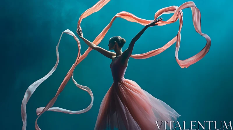 Graceful Ballerina in Motion with Ribbons