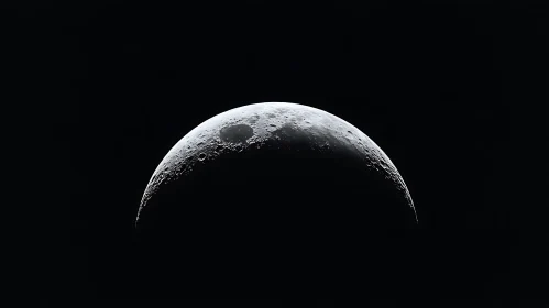 Monochrome Lunar Crescent
