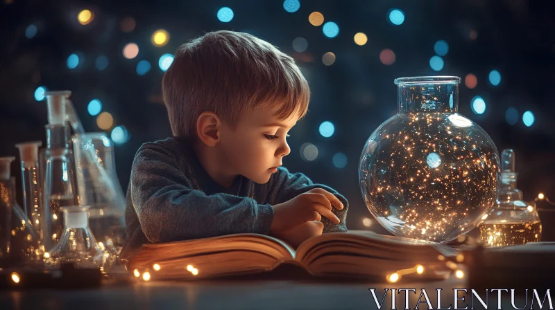 Child Engrossed in Book