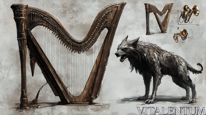 Wolf and Harp Harmony