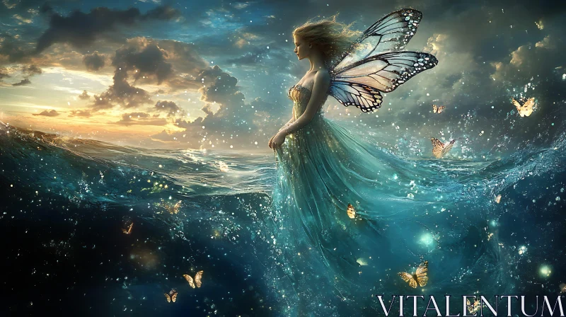 Ocean Fairy with Butterfly Wings