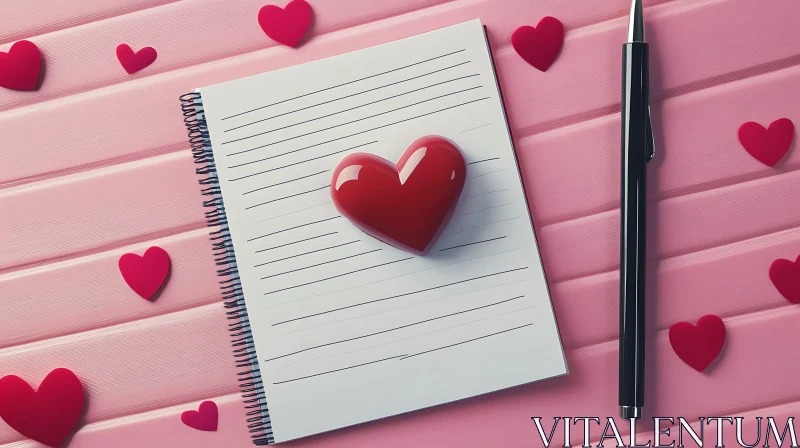 Love Notes and Hearts on Pink Wood