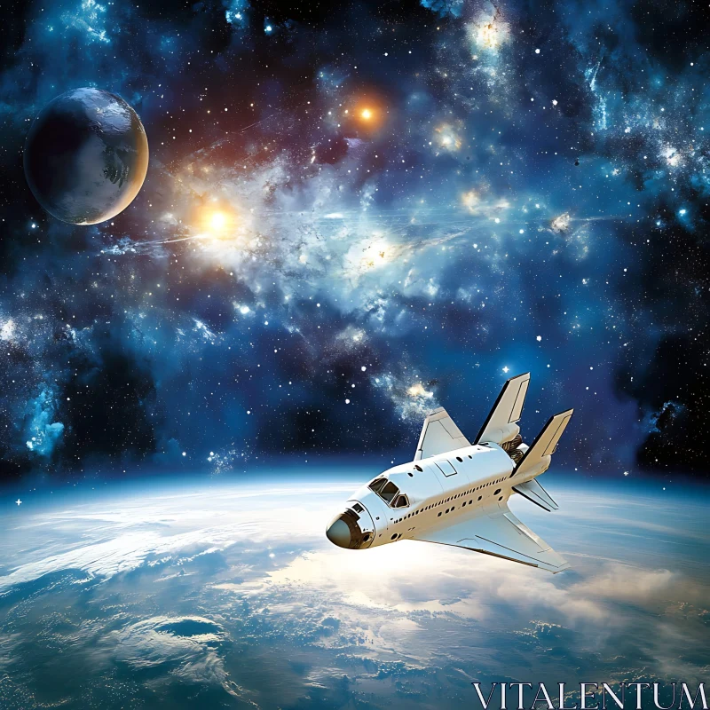 Shuttle Orbiting Earth