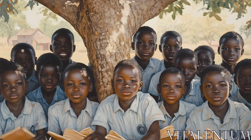 Group of Students Reading Books Outdoors