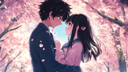 Blossoming Romance Anime Art