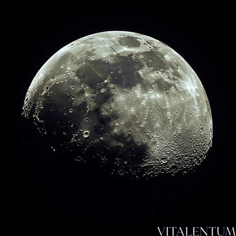 Lunar Close-Up: Cratered Moon Surface