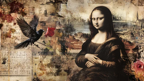 Renaissance Portrait with Avian Visitor