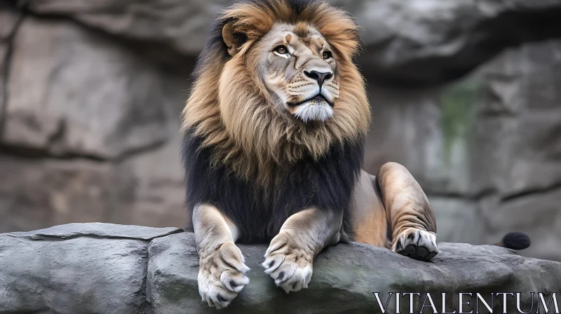 Lion on the Rocks
