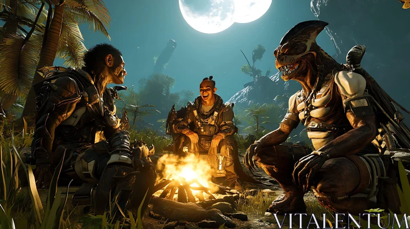Night Gathering by the Fire