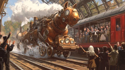 Mechanical Horse Train Farewell Scene