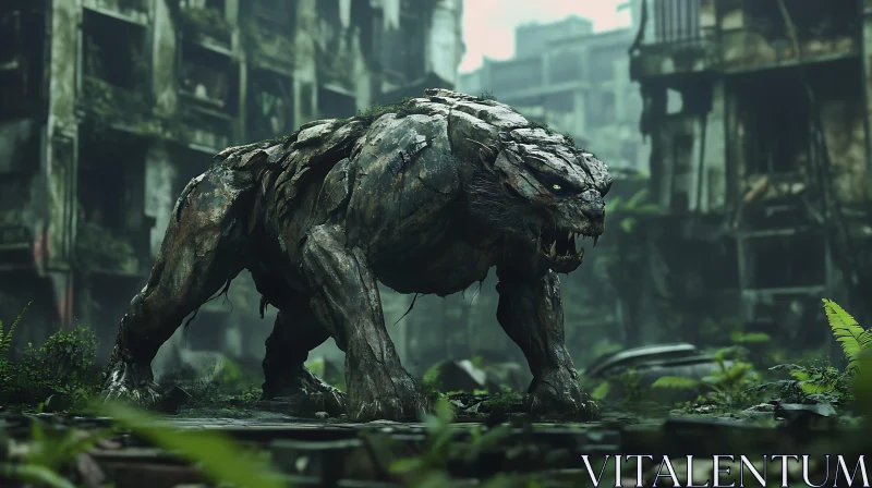 Monster in Overgrown City