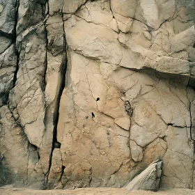 Detailed Rock Face with Natural Fractures