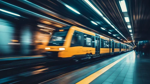 Urban Transit: A Train in Motion