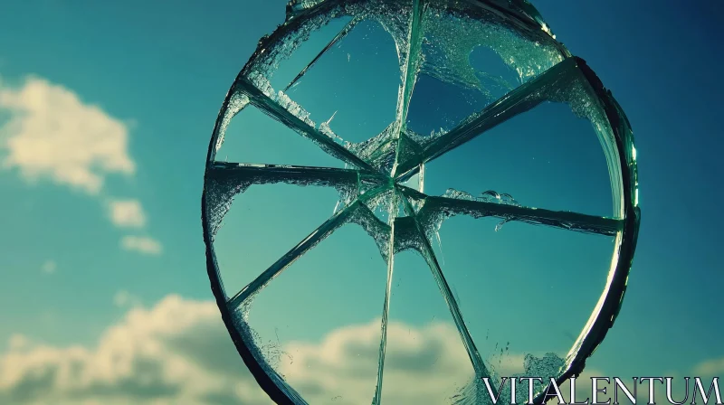 Broken Glass Sky Reflection