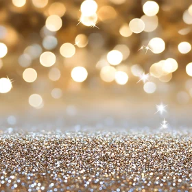 Abstract Golden Glitter with Bokeh Effect
