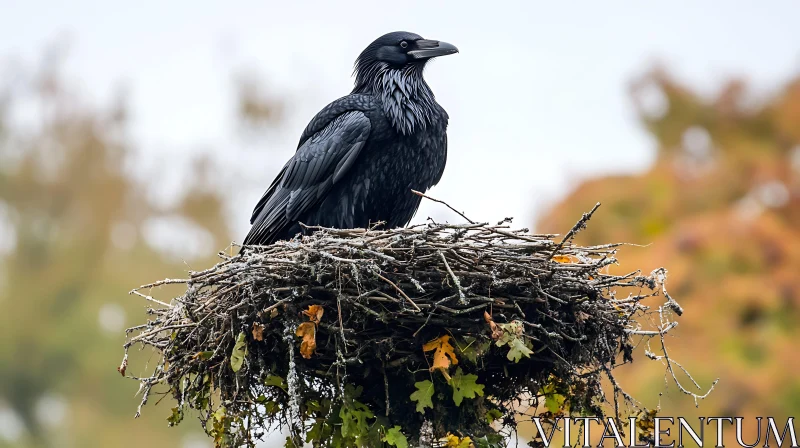 Raven in Nest