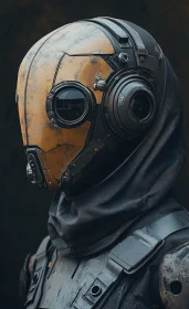 Cyborg Portrait with Hooded Armor